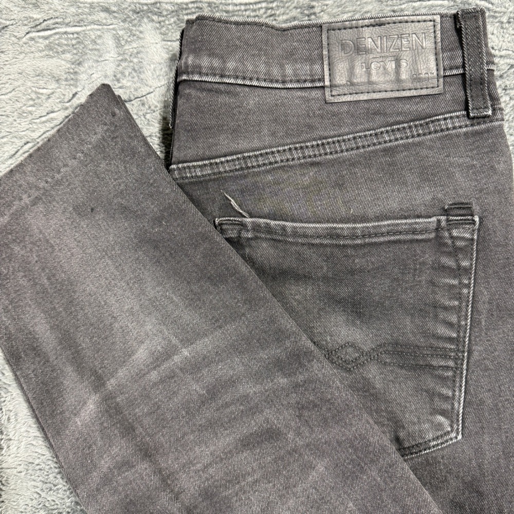 Denizen Levi's‎ 208 Regular Taper Fit Mens 33x32 Black Jeans Hemmed 25.5 Inseam